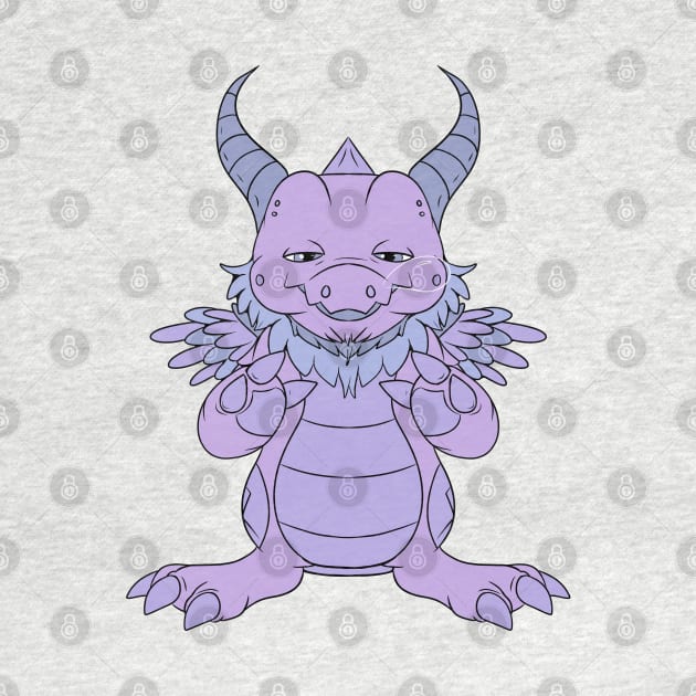 Dreamy Dragon: Meet the Sleepy Purple Dragon Blowing Bubbles in His Sleep by JaychelDesigns